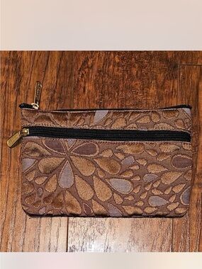 Danny K Brown Floral Jacquard Pouch